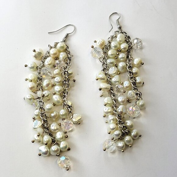 Long Pearl Earrings Statement Pearl Earrings - Picture 2 of 8